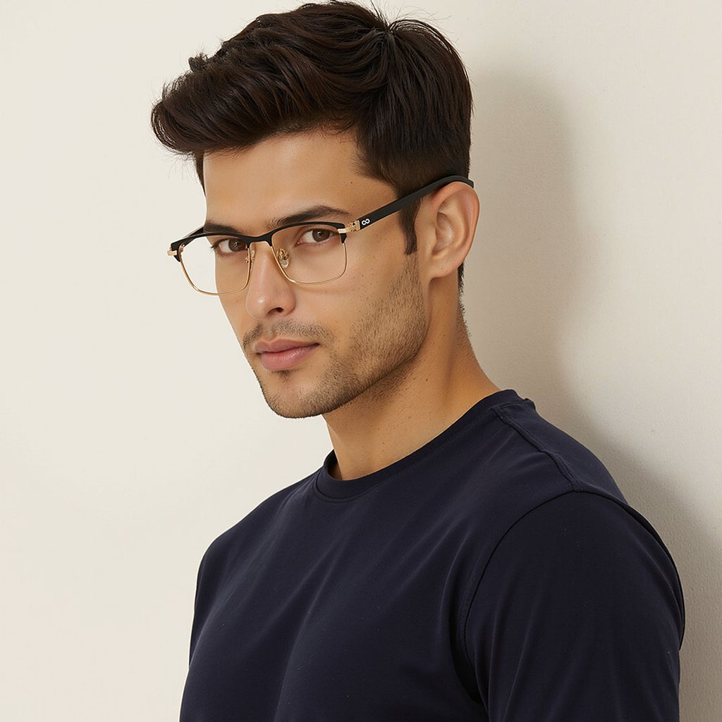 Vincent Chase Gold & Black Full Rim Rectangle VC E12395