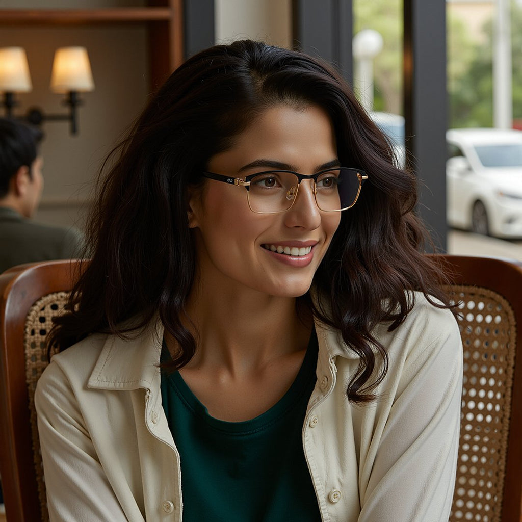 Vincent Chase Gold & Black Full Rim Rectangle VC E12395