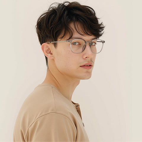 Grey Transparent Full Rim Round LA E13068