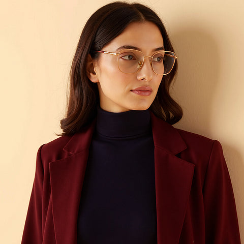 Rose Gold Full Rim Cat Eye LK E18003